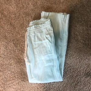 Roxy mint green linen pants